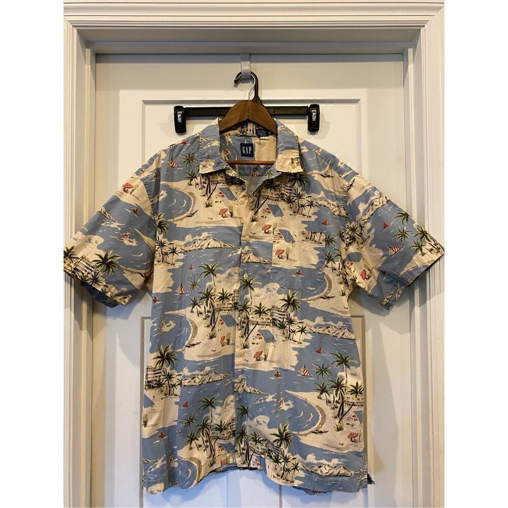 Gap Beach ✅scene Hawaiian shirt